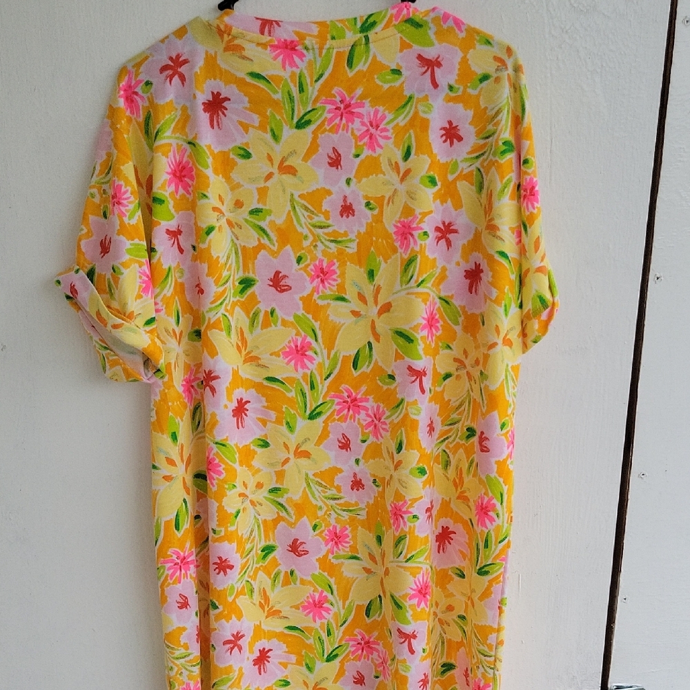Crown & Ivy Summer Comfy Floral Yellow and Pink Dress Cute - Picture 6 of 7
